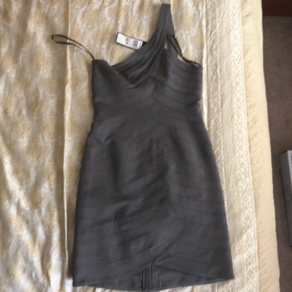 BCBGMaxAzria gray BodyCon dress Sz S - Picture 2 of 5